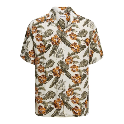 Jack & Jones Kurzarmhemd mit Blumenmuster Weiß